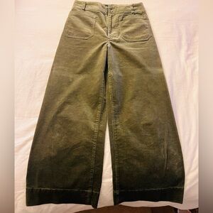 Anthropologie Maeve Olive Corduroy Trousers